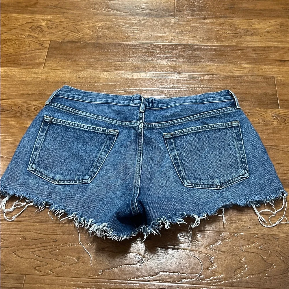 Agolde Distressed Blue Jean Shorts